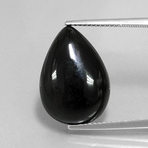 11.73克拉天然黑色玛瑙，梨形，18.8×13.2毫米，不透明