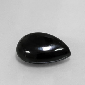 11.73克拉天然黑色玛瑙，梨形，18.8×13.2毫米，不透明
