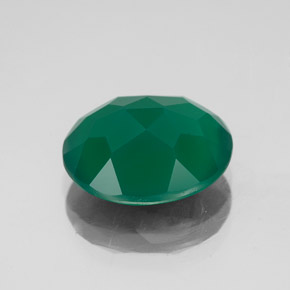 4.13克拉天然绿色玛瑙，透明，12.1×10毫米，透明/半透明