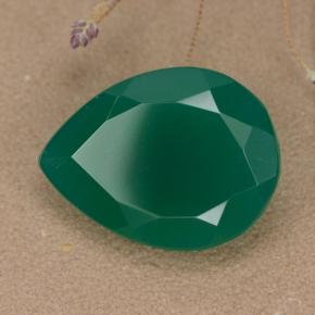 7.18克拉天然绿色玛瑙，梨形，15.7×11.9毫米，半透明