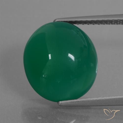 7.24ct 天然 森林绿 玛瑙, 椭圆形, 半透明