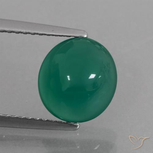 2.44ct 天然 中绿色 玛瑙, 椭圆形, 半透明