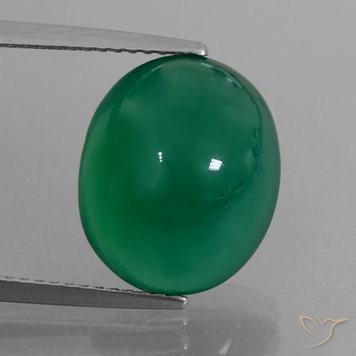 7.30ct 天然 中绿色 玛瑙, 椭圆形, 半透明