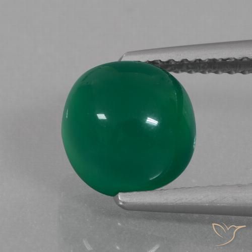 3.01ct 天然 中绿色 玛瑙, 椭圆形, 半透明