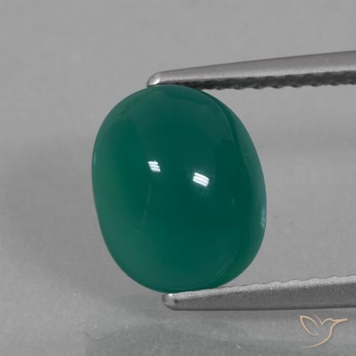 3.02ct 天然 中绿色 玛瑙, 椭圆形, 半透明