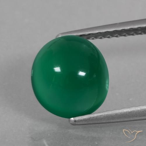 2.75ct 天然 森林绿 玛瑙, 椭圆形, 半透明