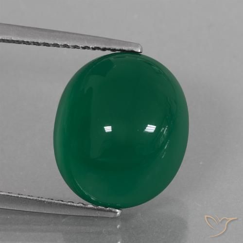 7.44ct 天然 黄绿色 玛瑙, 椭圆形, 半透明