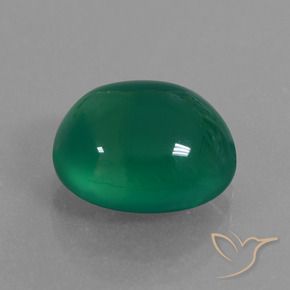 4.01克拉天然绿色玛瑙，椭圆形切割，10.7×9.3毫米，半透明
