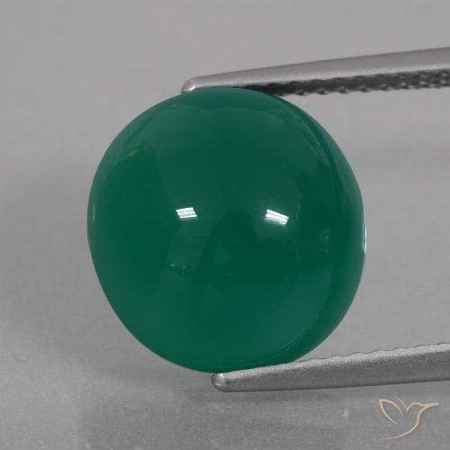 6.52ct 天然 中绿色 玛瑙, 椭圆形, 半透明