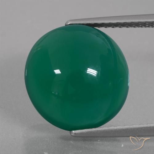 7.60ct 天然 中绿色 玛瑙, 椭圆形, 半透明