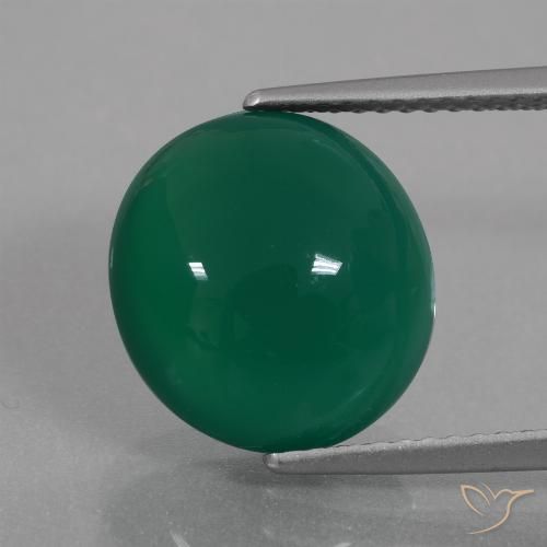 6.78ct 天然 森林绿 玛瑙, 椭圆形, 半透明