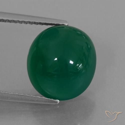 7.21ct 天然 中绿色 玛瑙, 椭圆形, 半透明