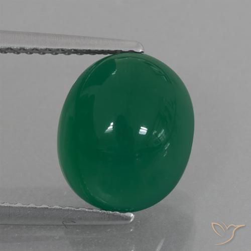 4.71ct 天然 中绿色 玛瑙, 椭圆形, 半透明