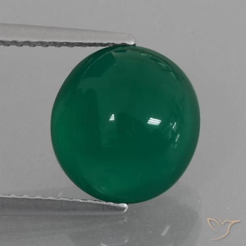 4.34ct 天然 森林绿 玛瑙, 椭圆形, 半透明