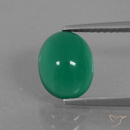 2.33ct 天然 松绿 玛瑙, 椭圆形, 半透明
