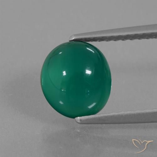 2.25ct 天然 绿色 玛瑙, 椭圆形, 半透明