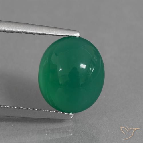 2.81ct 天然 中绿色 玛瑙, 椭圆形, 半透明