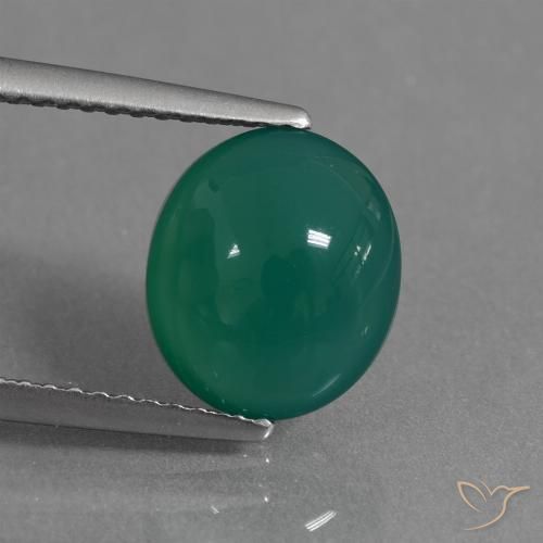 2.64ct 天然 中绿色 玛瑙, 椭圆形, 半透明