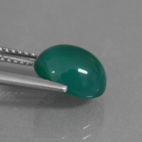 2.91克拉天然绿色玛瑙，椭圆形切割，9.6×8.1毫米，半透明