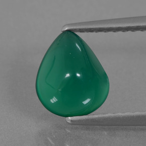 1.57克拉天然绿色玛瑙，梨形，8×6.8毫米，半透明