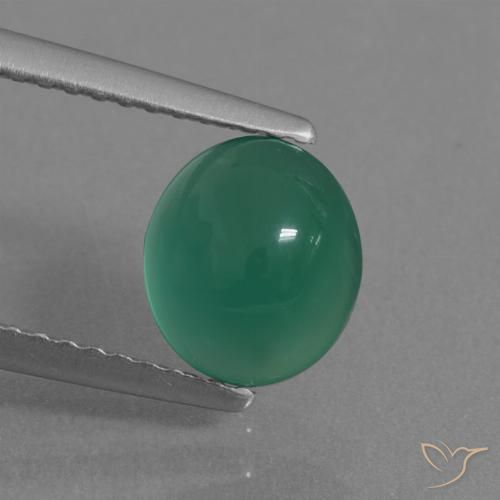 1.57ct 天然 中绿色 玛瑙, 椭圆形, 半透明