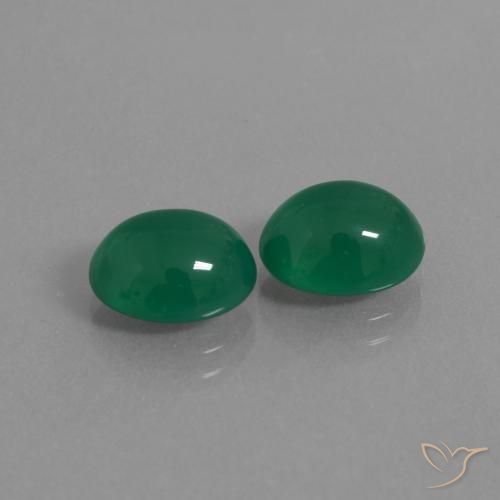 5.83天然绿色玛瑙，椭圆形切割，10×8.2毫米，半透明