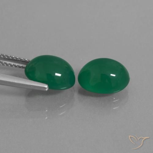 5.83天然绿色玛瑙，椭圆形切割，10×8.2毫米，半透明
