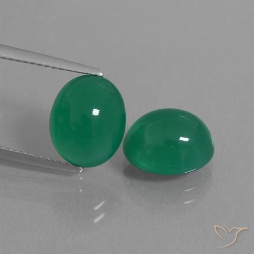 7.58天然绿色玛瑙，椭圆形切割，10.5×8.9毫米，半透明