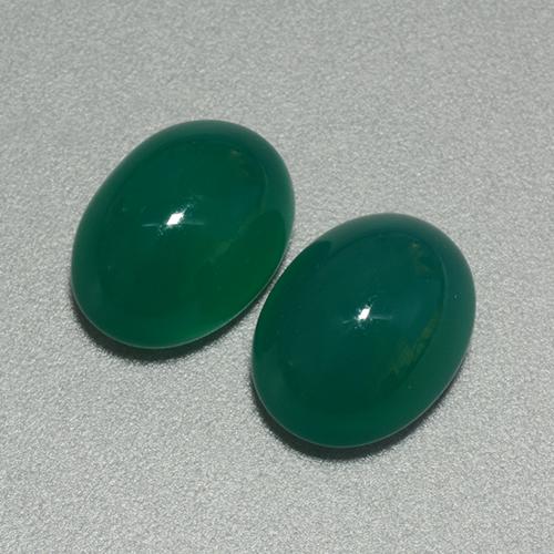 6.32天然绿色玛瑙，椭圆形切割，10.2×8毫米，半透明