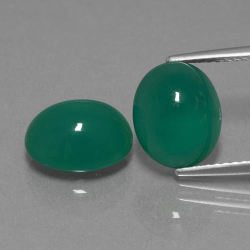6.14天然绿色玛瑙，椭圆形切割，10.3×8.5毫米，半透明