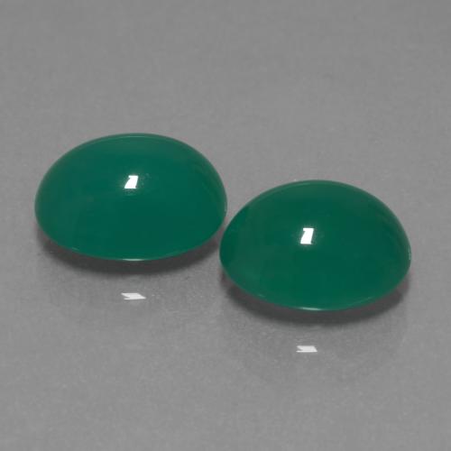 6.14天然绿色玛瑙，椭圆形切割，10.3×8.5毫米，半透明