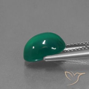 2.97克拉天然绿色玛瑙，椭圆形切割，10.2×7.3毫米，半透明