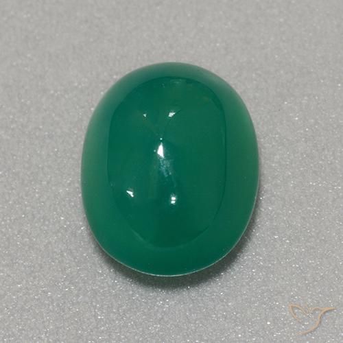 3.43ct 天然 中绿色 玛瑙, 椭圆形, 半透明