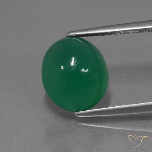 3.72ct 天然 暖绿 玛瑙, 椭圆形, 半透明