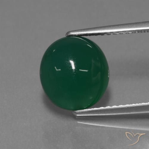 3.35ct 天然 绿色 玛瑙, 椭圆形, 半透明