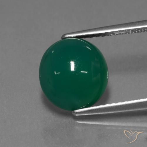 3.61ct 天然 中绿色 玛瑙, 椭圆形, 半透明
