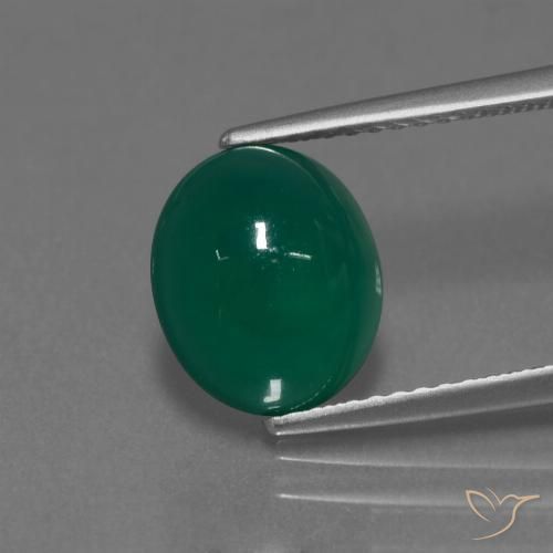 3.04ct 天然 中绿色 玛瑙, 椭圆形, 半透明