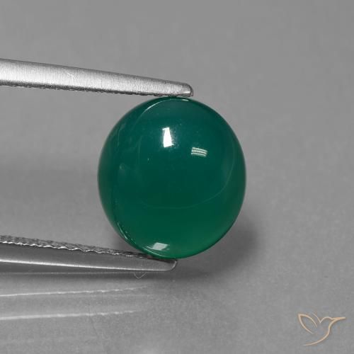 3.46ct 天然 绿色 玛瑙, 椭圆形, 半透明