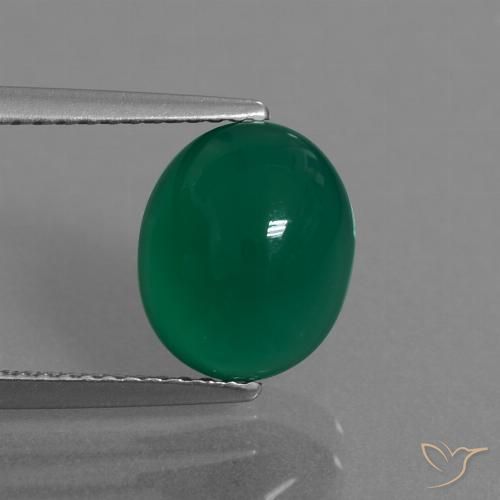 3.10ct 天然 黄绿色 玛瑙, 椭圆形, 半透明