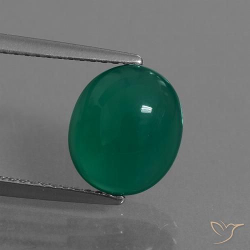 3.19ct 天然 松绿 玛瑙, 椭圆形, 半透明