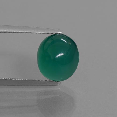 3.55克拉天然绿色玛瑙，椭圆形切割，9.5×8.2毫米，半透明