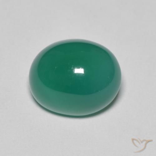 3.50ct 天然 中绿色 玛瑙, 椭圆形, 半透明