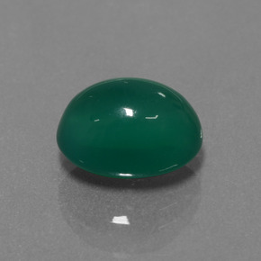 4.47克拉天然绿色玛瑙，椭圆形切割，11.3×8毫米，半透明