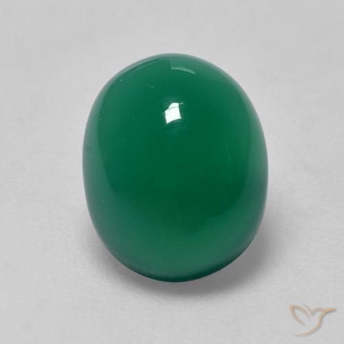 3.00克拉天然绿色玛瑙，椭圆形切割，10.4×8.3毫米，透明