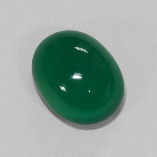 6.67克拉天然绿色玛瑙，椭圆形切割，13.4×10.5毫米，半透明