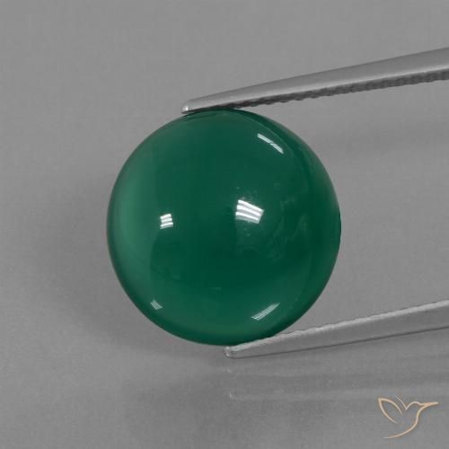 7.52ct 天然 中绿色 玛瑙, 椭圆形, 半透明