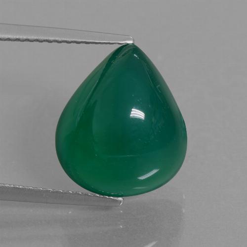 8.45克拉天然绿色玛瑙，梨形，13.8×12.1毫米，半透明
