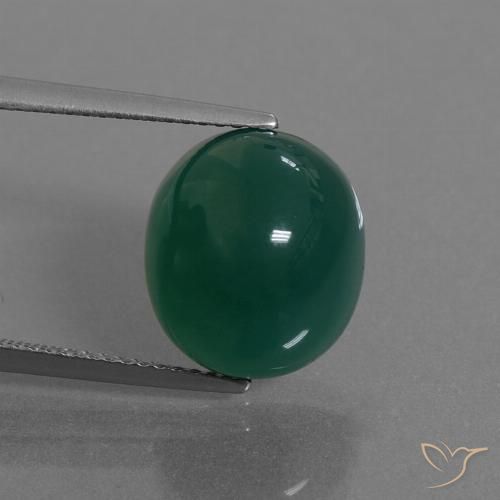 8.19ct 天然 绿色 玛瑙, 椭圆形, 半透明