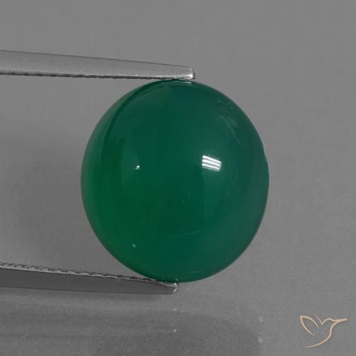 7.69ct 天然 森林绿 玛瑙, 椭圆形, 半透明