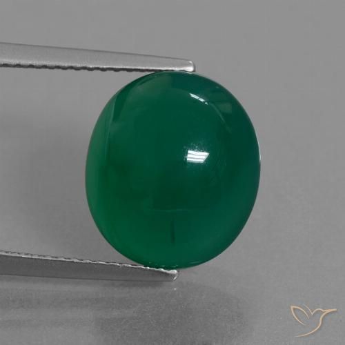 7.27ct 天然 绿色 玛瑙, 椭圆形, 半透明